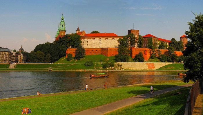 Wawel Castle and Vistula River in Krakow, Poland