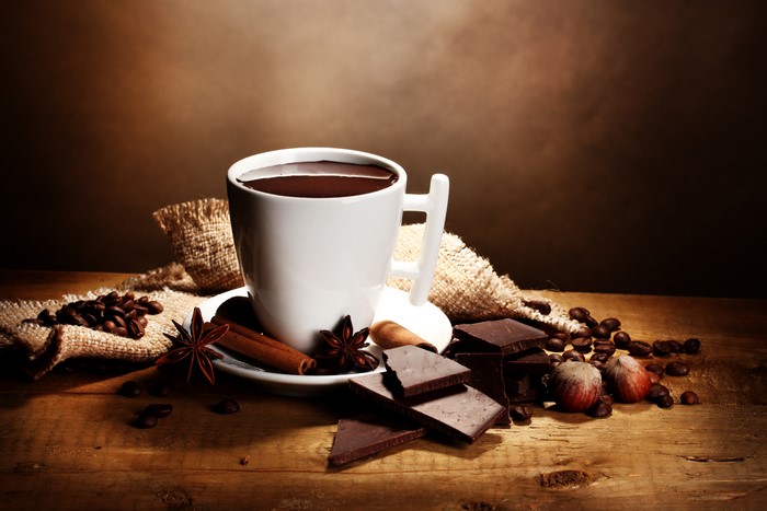 Hot Chocolate with Cinnamon, Star Anise, and Chocolate Chunks