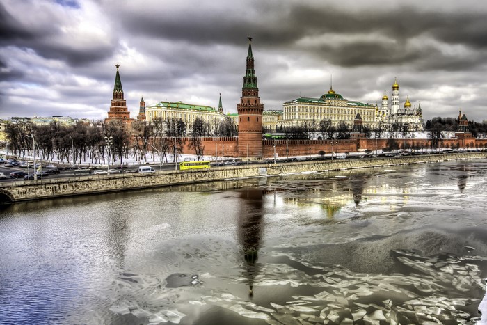 Moscow Kremlin and Moskva River in Winter