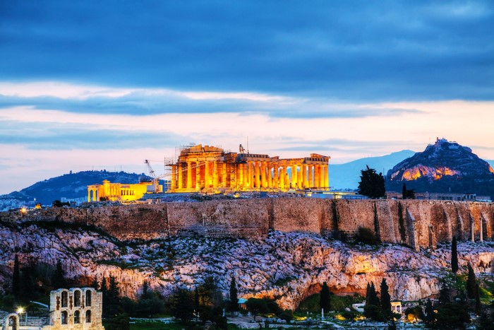 The Acropolis of Athens, Greece at Dusk