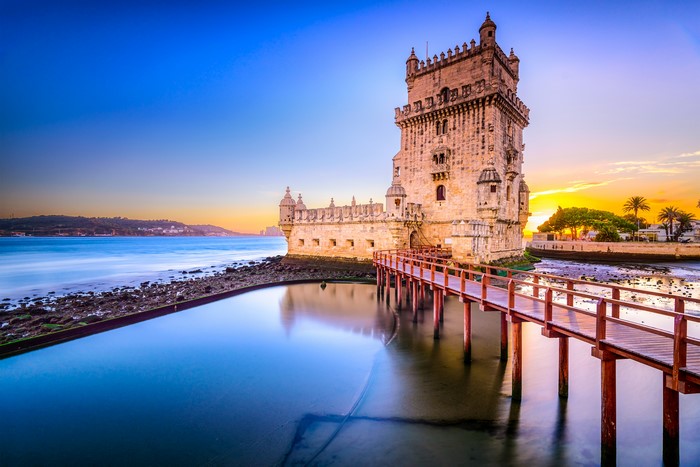 4K Belem Tower Lisbon Portugal Coast Fortress