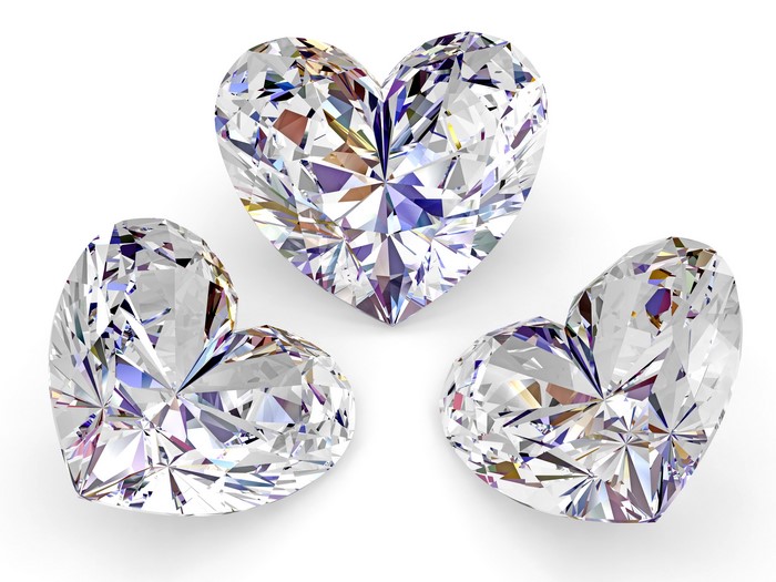 Three Heart-Shaped Diamonds