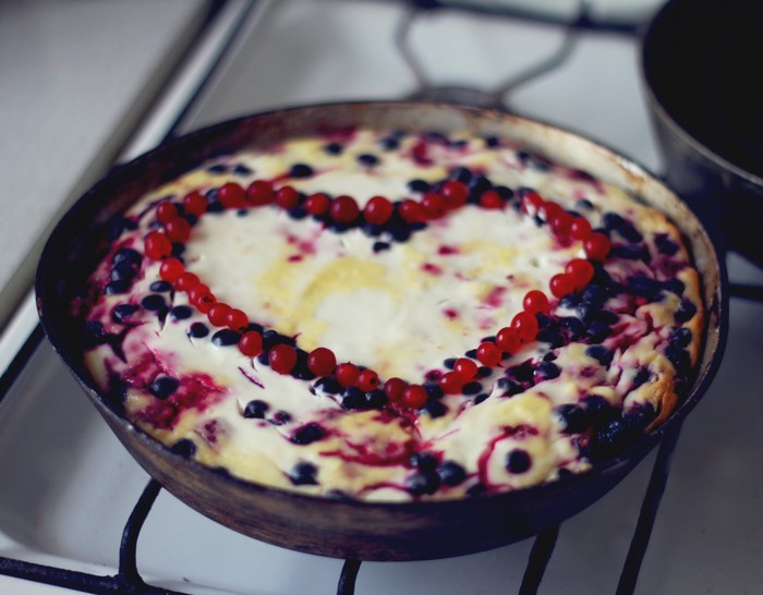 Pie with Currants in a Heart Shape