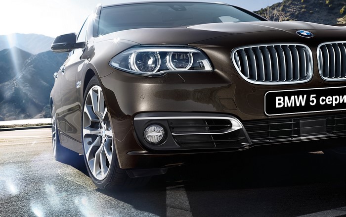 Brown BMW 5 Series Touring F11 Front View