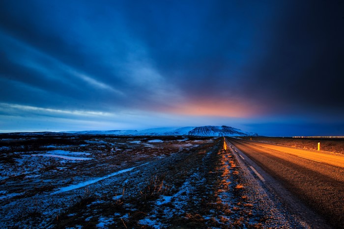 Road in Iceland at Dusk