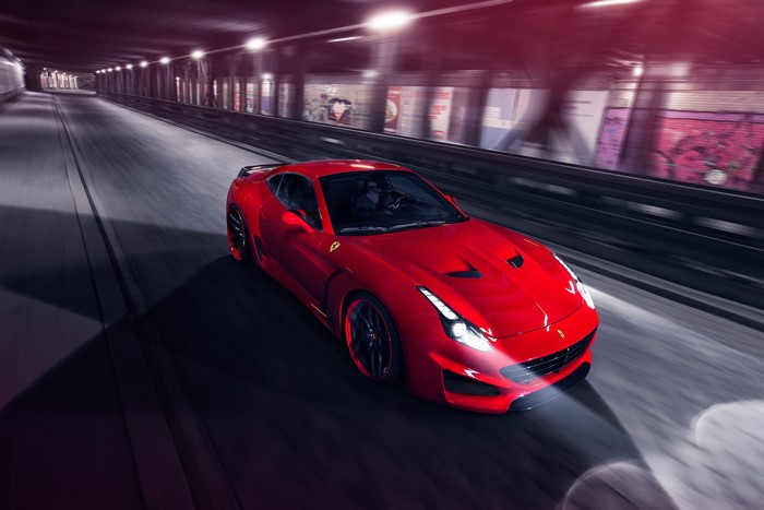 4K Red Novitec Rosso California T Ferrari in Tunnel