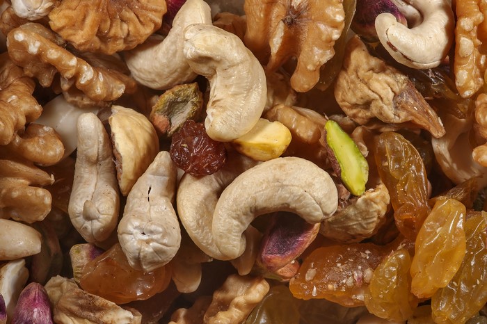 4K Nuts and Fruit Closeup