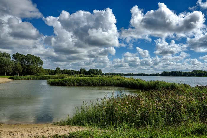 4K Scenery of Alkmaar, Netherlands with River and Clouds
