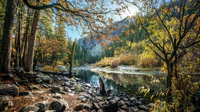 Autumn River in Yosemite National Park, California