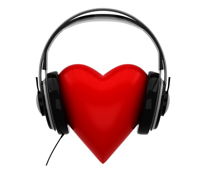 Red Heart with Headphones