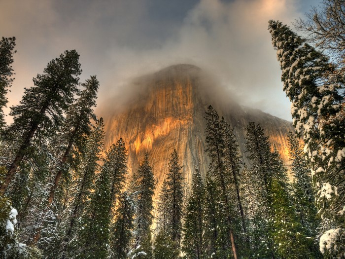 Half Dome Yosemite National Park in Winter