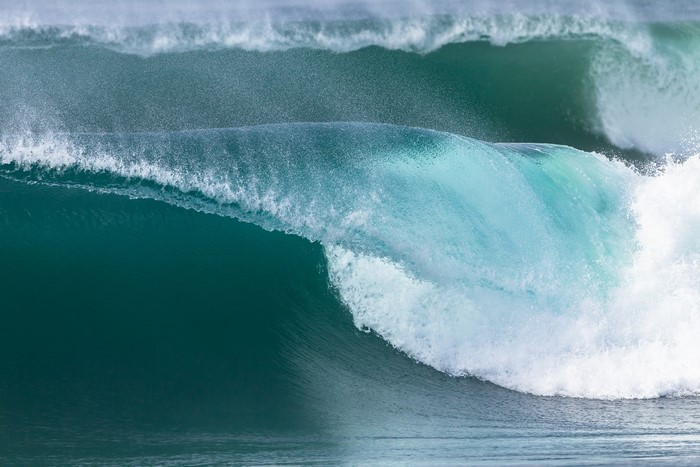 Waves crashing in the ocean