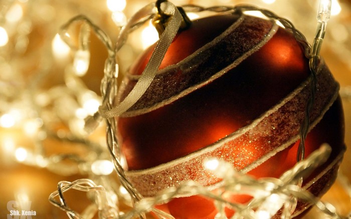 Christmas ornament with fairy lights