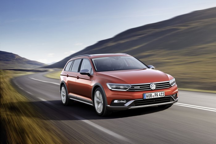 2015 Volkswagen Passat Alltrack B8 on a road