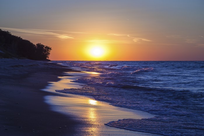 Sunset over Lake Michigan at Indiana Dunes National Lakeshore