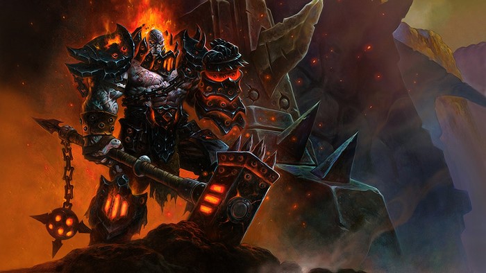 Warlord from World of Warcraft with a war hammer