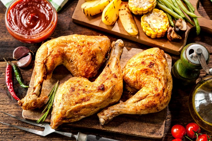 Roast Chicken with Ketchup and Vegetables