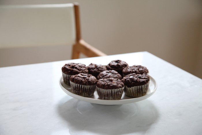Chocolate Muffins on a Plate