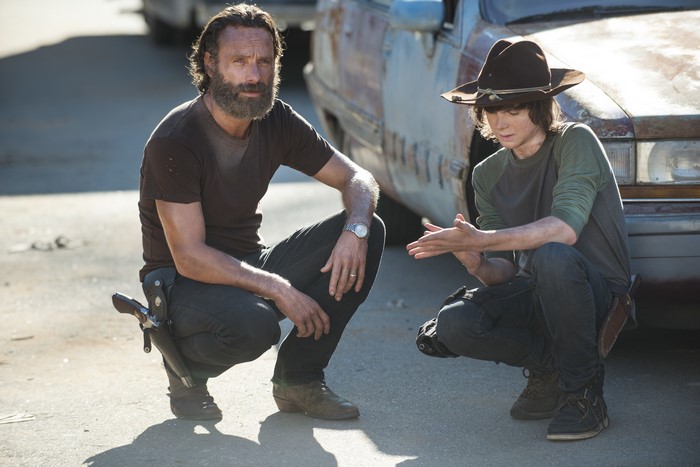 Carl Grimes and Man from The Walking Dead