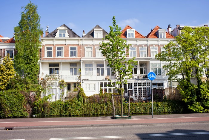 Houses and trees in The Hague, Netherlands