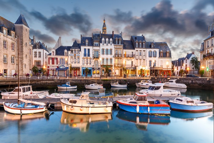Boats in a harbor in Le Croisic, France