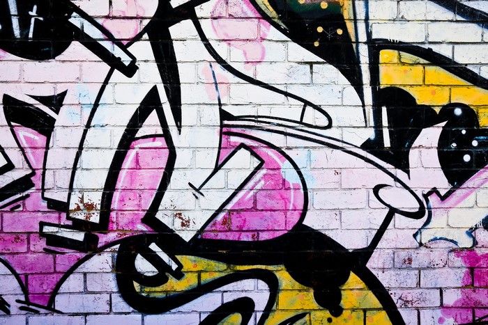Graffiti on a brick wall