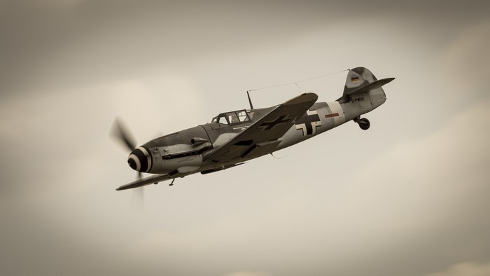 Messerschmitt Bf 109 fighter airplane in flight