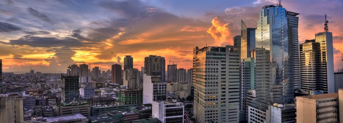 Cityscape at Sunset in the Philippines