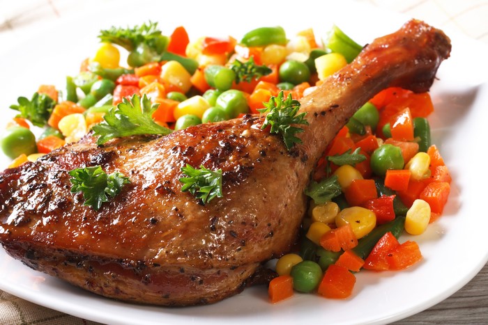 Roast Chicken Leg with Mixed Vegetables