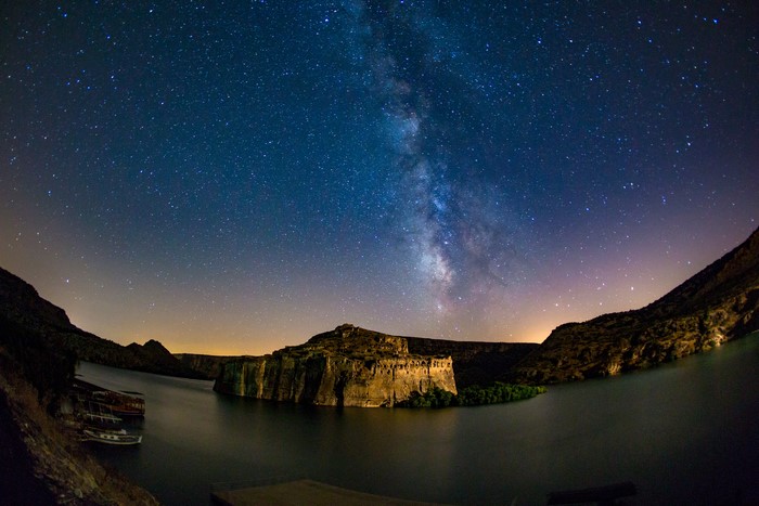 Rumkale under the Milky Way at Night