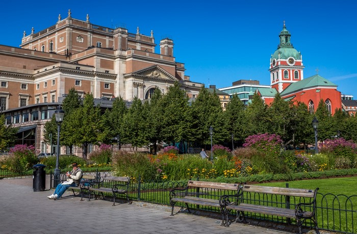 Stockholm Opera House and Church with Park