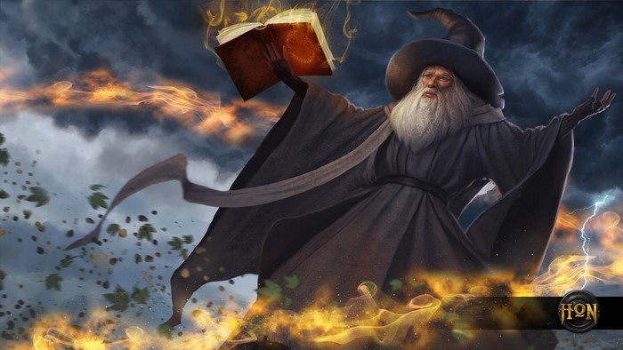 Vindicator the Gray from Heroes of Newerth casting a spell
