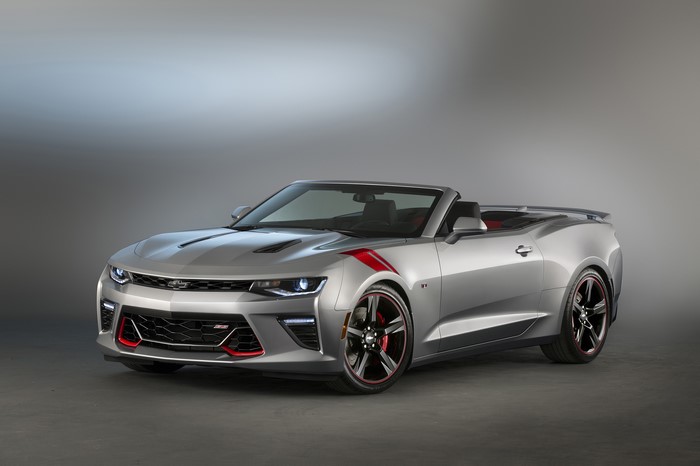Silver Chevrolet Camaro SS Convertible