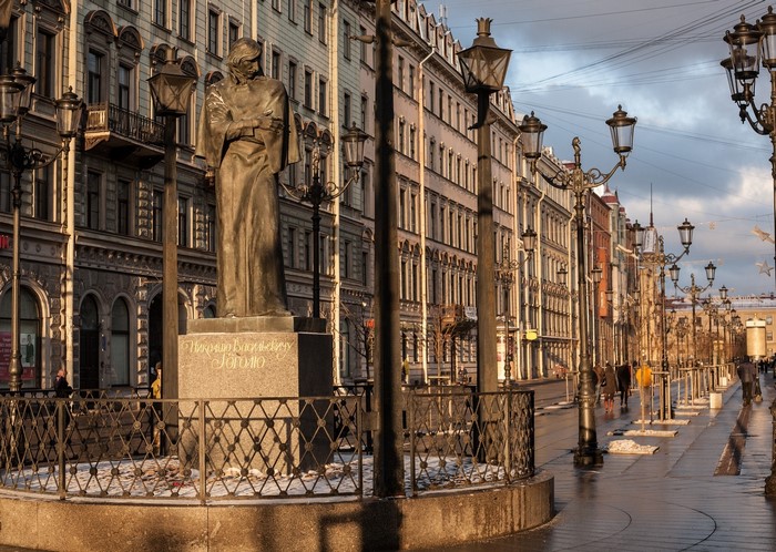 Monument to Nikolai Gogol on Nevsky Prospekt, St. Petersburg