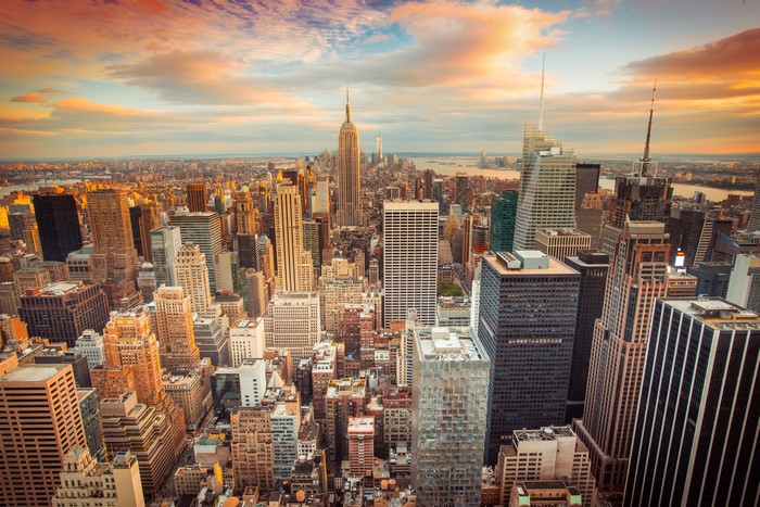 New York City Megapolis at Sunset