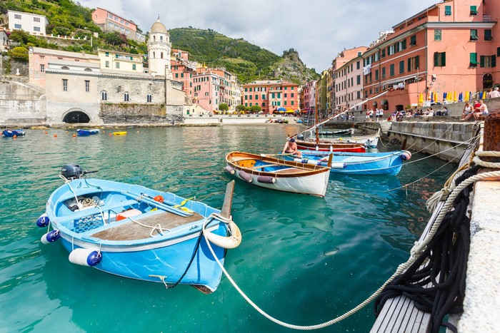 Boats in Vernazza, Italy