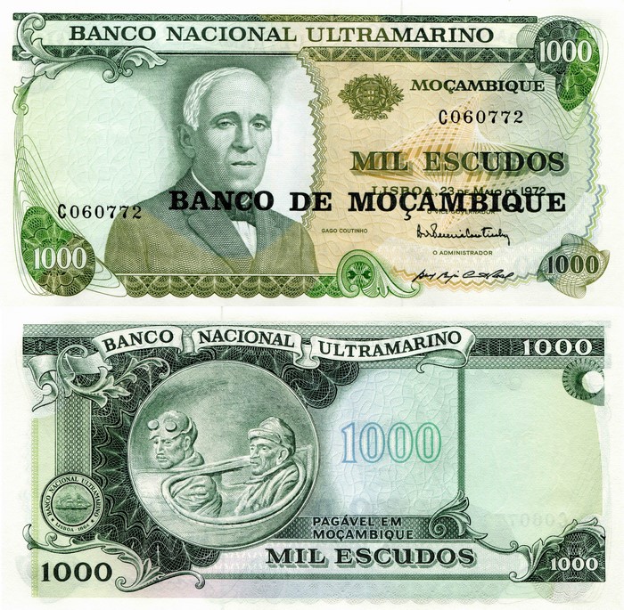 1000 Mozambique Escudos Banknote