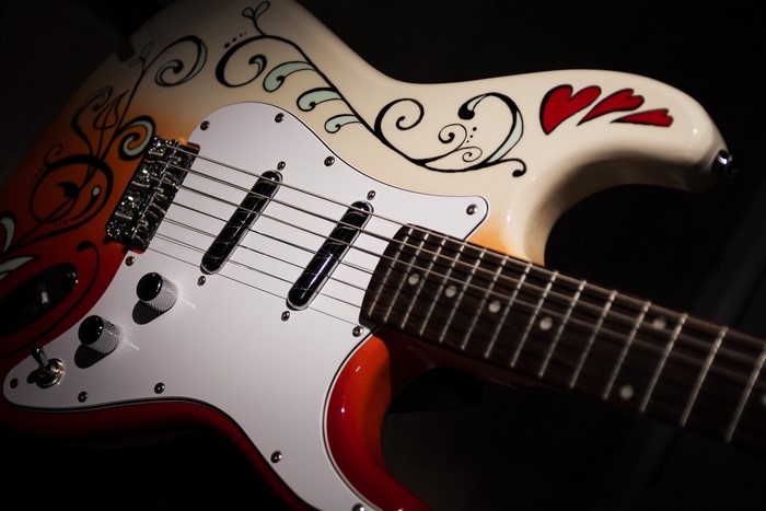 Electric guitar with custom artwork