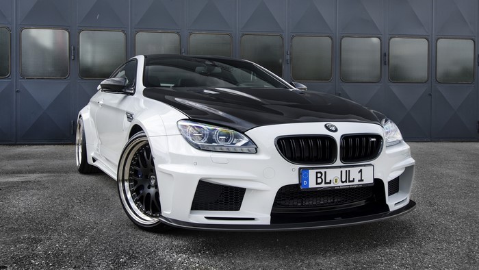 White Lumma Design M6 F13 BMW with carbon fiber hood