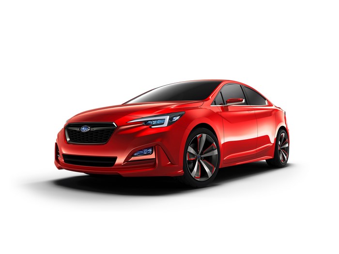 4K Red Subaru Impreza Sedan Concept