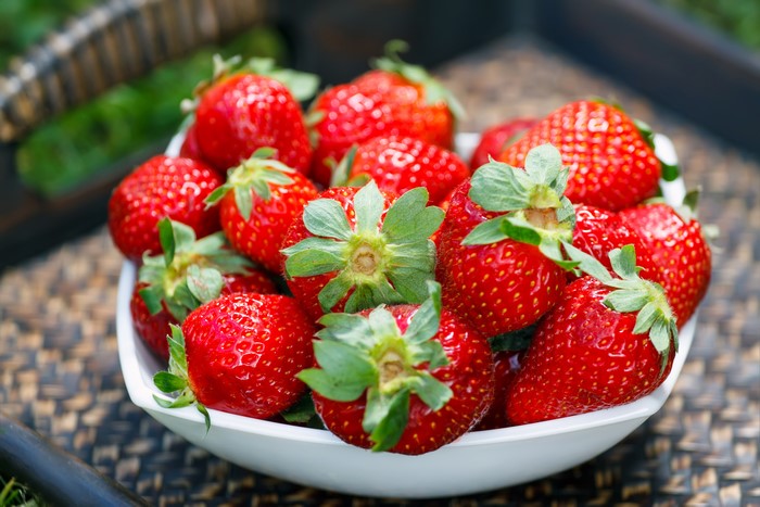 Bowl of fresh strawberries