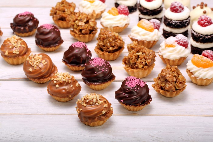 Assortment of little cakes and sweets