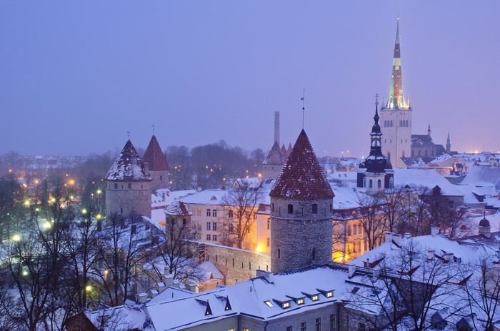 Tallinn Estonia Winter Night
