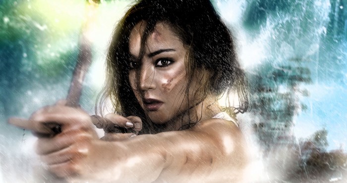 Lara Croft from Tomb Raider 2013 with a bow
