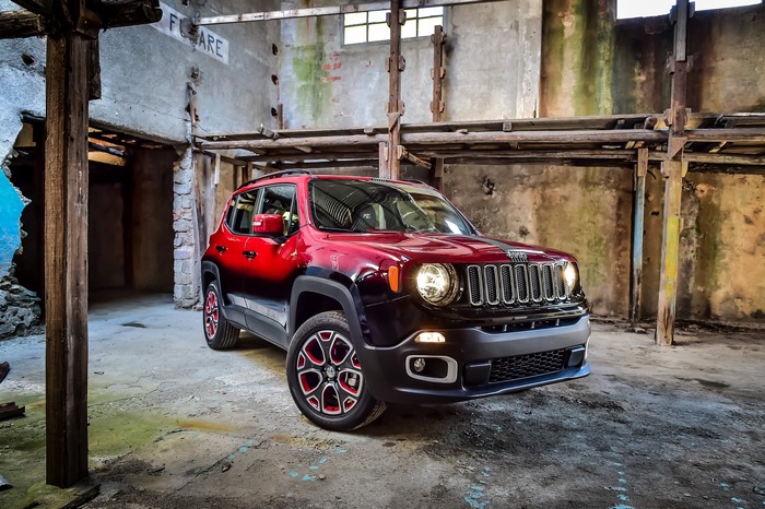 4K Red Jeep Renegade in Abandoned Building