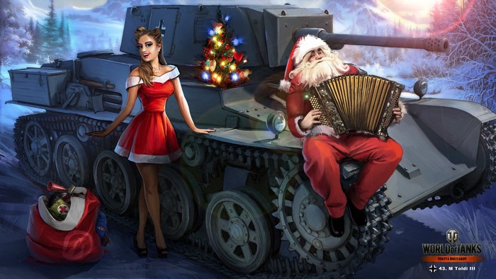43 M. Toldi III, World of Tanks, Christmas with Santa and a woman