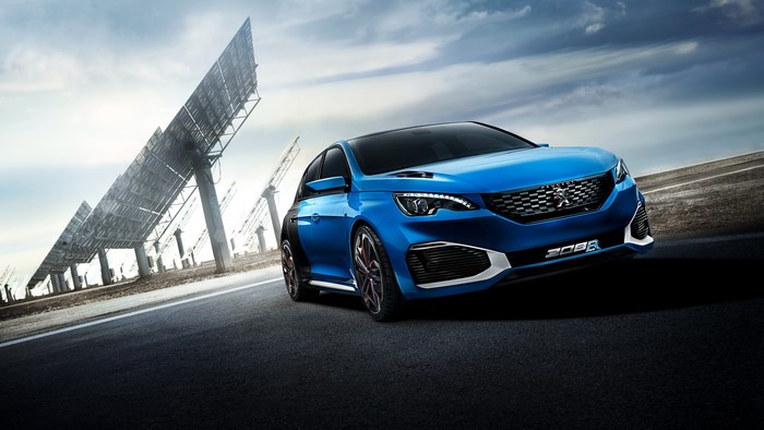 Blue Peugeot 308 R HYbrid Concept car