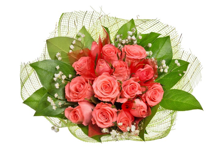 Bouquet of Pink Roses with Greenery