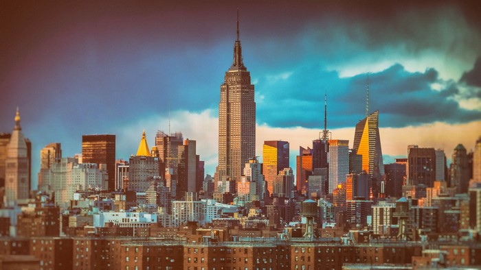 4K New York City Skyline with Empire State Building