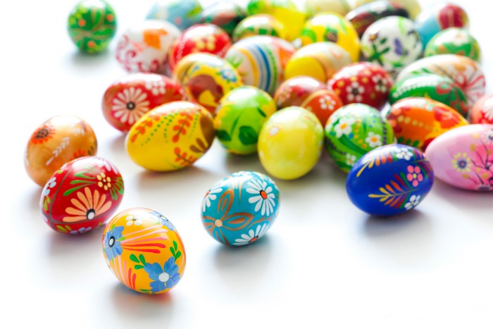Many Decorated Easter Eggs